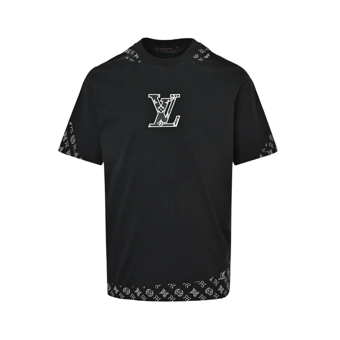 Louis Vuitton/Louis Vuitton leather logo embroidered short sleeves